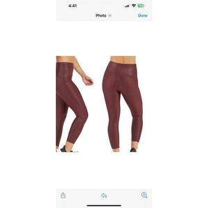 Spanx Capri Length Burgundy & Rose Gold Leggings XS